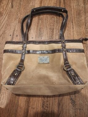Franco Sarto Tan and Dark Brown Shoulder Bag